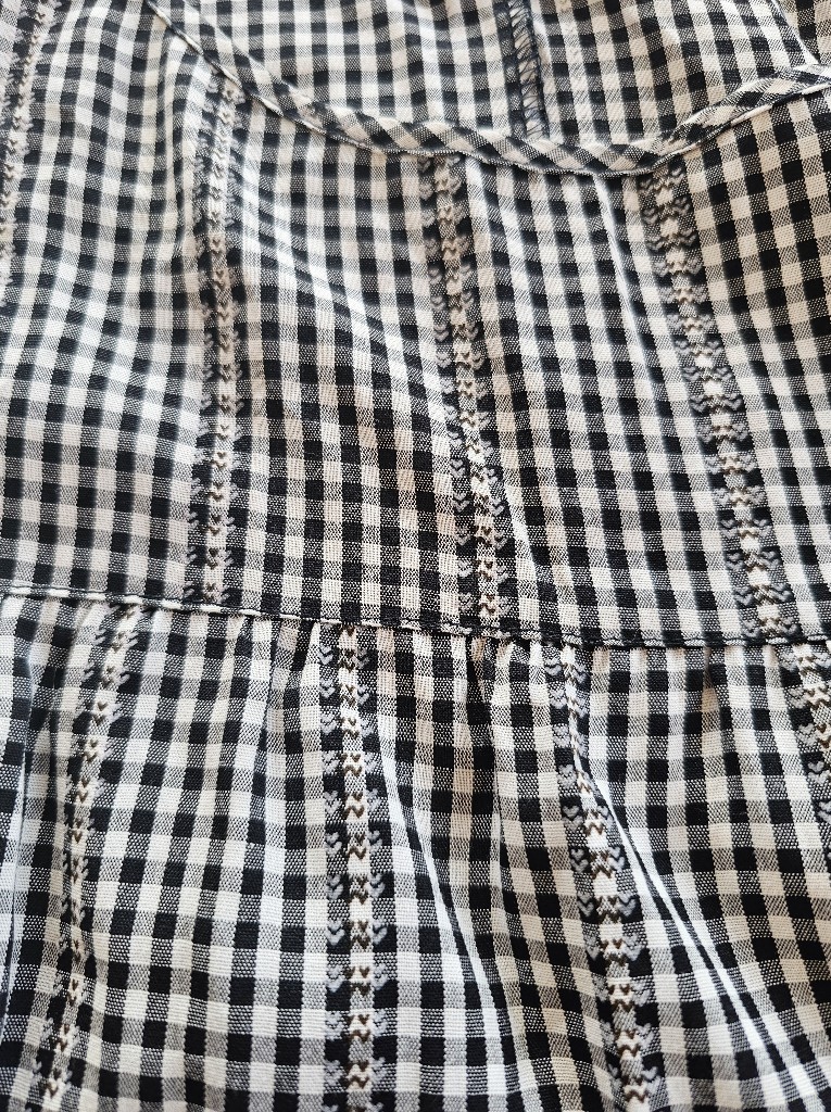 Max Studio Black & White Gingham Peasant Blouse Size Xl — image 5 of 7